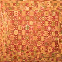 Ahgly Company Indoor Square Oriental Orange Traditional Reave Rugs, 5 'квадрат