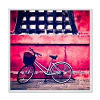 Дизайнарт 'Велосипед От Ориенталски Храм Зозоджи Токио' Винтидж Рамка Платно За Стена Арт Принт
