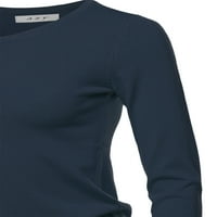 А2Г жените монтирани Екипажа врата Дълъг ръкав пуловер Класически Пуловер флот л