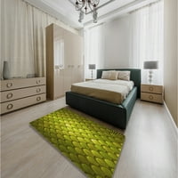 Ahgly Company вътрешен правоъгълник с шаблони с киселина зелена площ килими, 2 '4'