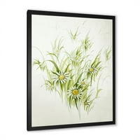 Дизайнарт 'абстрактна ретро рисунка на цветя и' винтидж в рамка Арт Принт