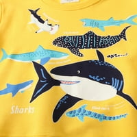 Ниуер момчета топло Дълъг ръкав суитчър момче хлабав Суитчъри Светещи акула печат Открит животински печатни сладък пуловер 3144 7т