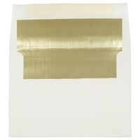 Пликове от хартия фолио, 14, екрю със златно фолио, в опаковка