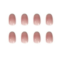 Френски стил изкуствени нокти златен ръб фалшиви нокти голи розови фалшиви нокти с висока лъскава къса дължина фалшиви нокти за жени момичета лепило модели