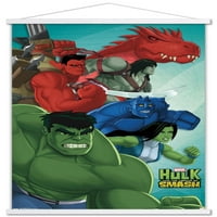 Marvel Comics TV - Hulk и агентите на Smash Wall Poster с дървена магнитна рамка, 22.375 34