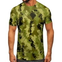 Ризи за мъже модни ежедневни къси ръкави O Врат камуфлаж отпечатана блуза тениска многоцветна xxl