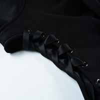 Женска котешка качулка качулка пуловер с дълъг ръкав сладък блуза щампа суичър черен 4xl