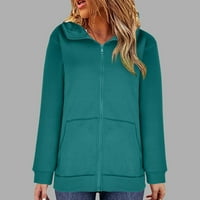 Mafytytpr дамски палта и якета клирънс дамски зима в продажба женски солиден цвят на качулка с цип с дълъг ръкав с дълги покрития с джобове с джобове