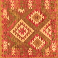 Ahgly Company Indoor Rectangle Southwestern Orange Country Area Rugs, 6 '9'