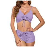 Женски моден секси солиден цвят разцепване на бикини бикини плаж бански костюм