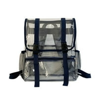 Viadha Clear Backpack с подсилени каишки и джоб за предни аксесоари - идеален за училище, сигурност и спортни събития