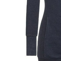 Рифорла жени мода Плътен качулка яке цип джоб суитчър Дълъг ръкав палто Дамски качулки & суитшърти флот Ххххл