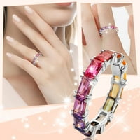Мулти цветни Циркон Дамски пръстен прости модни бижута популярни аксесоари