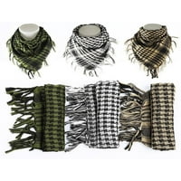 Licupiee Men Plaid Keffiyeh шал опаковане памук Шемаг дълги шалове Военни тактически арабски шал