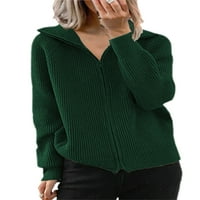 Paille Ladies Cardigan пуловер Отворено предно яке Зимно топло outwear Небрежни пуловери Зелени s