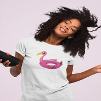 Плувен поплавък на фламинго тениска жени -Маг от Shutterstock, женска среда