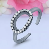 Пръстен на пръстена на пръстена на пръстена на стерлингите тънки регулируеми стилни пръстени за жени