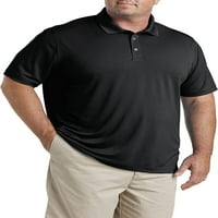 Големи и високи основи от DXL мъжката масивна риза за голф, черно, 7xl