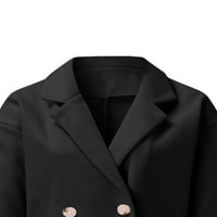 Дамски връхни дрехи Дълъг ръкав палто Двуреден яке ежедневни Тренч палта Открит палто Черно М