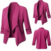 Жилетка за жени дамски модни жени модни ежедневни солидни отворени жилетка с дълъг ръкав палто
