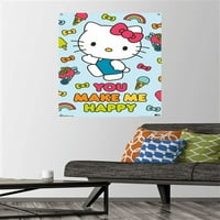 Hello Kitty - Щастлив плакат за стена с бутални щифтове, 22.375 34