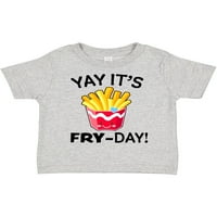 Inktastic yay неговото пържено ден със сладък пържени картофи подаръци за малко дете или тениска за момиче