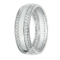 Неговият и нейният сватбен пръстен, съвпадащ със сребърни юбилейни групи за него и нея