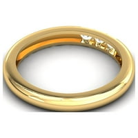 Три диамантен пръстен, ВВ диамантен пръстен, масивно злато Булчински пръстен, жълто злато обичай пръстен, Сватбен пръстен за нея