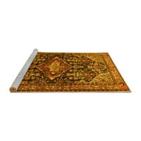 Ahgly Company Machine Pashable Indoor Rectangle Persian Yellow Traditional Area Cugs, 2 '3'