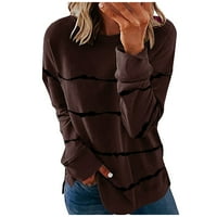 Набиране на трапчиви женски най -висок пуловер Суитшър Женски случаен контраст цвят с дълъг ръкав Топ пуловер Суитшир