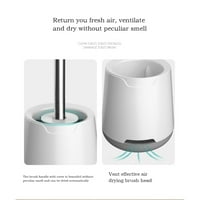 Силиконова тоалетна четка с вентилиран държач за сушене, тоалетна купа четка за почистване на четка за почистване на четка, пода на пода и стена, монтирани на светкавици днес на просвет