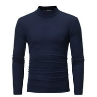 Мъжки киплики Плюс размер база ризи клирънс зима чист цвят Поло дълъг ръкав тениска блуза