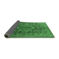Ahgly Company Indoor Rectangle Persian Emerald Green Traditional Area Rugs, 6 '9'