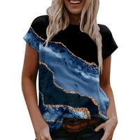 Fvwitlyh есенни тениски за женски ръкав на женския ръкав с драпиран долман отгоре със страничен синя среда