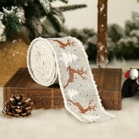 Verpetridure Коледна щампа с лента с широка панделка Коледна дърво декорация лента Коледна украса