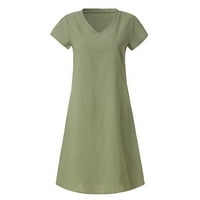 Спално бельо за жени лятен джоб небрежен плаж Sundress Boho Solid Color Plus Size Fashion Tshirt Ressing
