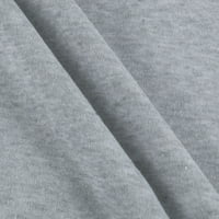 Таймгард качулки за жени сърце печат пуловер Дълги ръкави шнур джоб Пуловер върхове, сиво, ХХХЛ