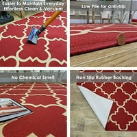 Гумено подложено килимче ,, Trellis Carmine Red, неплъзгащи се, кухненски килими и рогозки