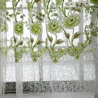 Gyouwnll peony чист завеса тюл прозорци лечение voile драпиране вален панел тъкан завеса зелено зелено