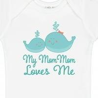 Мастически мама ме обича внучест на китове бебе момче или бебе момиче боди костюм