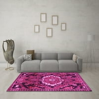Ahgly Company Indoor Rectangle Medallion Pink Traditional Area Rugs, 2 '3'