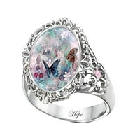 Yinguo Fashion и елегантен темперамент дами цветни циркон медна пеперуда пръстен с един размер