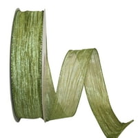 Хартиена коледен мъх зелена найлонова мрежеста панделка, 50yd 2.5in, 1 пакет