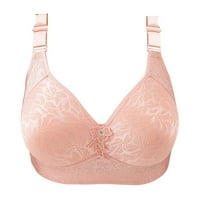 Сутиени Zunfeo за жени- Push-Up Onepiece Bralette Пълна фигура Флорално бельо горещо розово XL
