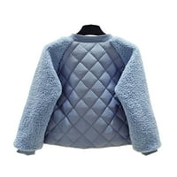 Paille Ladies Stand Collar Soft Jacket Небрежно зимни палта геометрична тренировка outwear cardigan черен 3xl