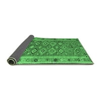Ahgly Company Indoor Rectangle Southwestern Emerald Green Country Area Rugs, 3 '5'