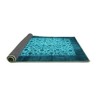 Ahgly Company Indoor Square Persian Turquoise Blue Bohemian Area Cured, 8 'квадрат