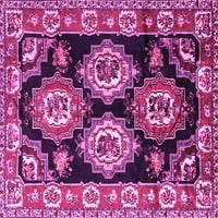 Ahgly Company Indoor Square Persian Pink Traditional Area Rugs, 5 'квадрат