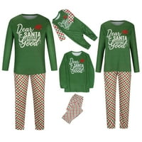 Семейни пижами съвпадащи комплекти Коледни мъже мъже татко отпечатани блузи върхове+панталони Семейство съвпадение на пижами комплект зелено