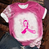 Fanxing ризи за рак на гърдата за жени Рак Тениска тениска розова панделка Графични тийнейдж